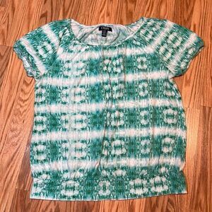 Chaps Green Tie Dyed Top, Medium